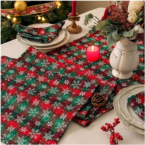 Tartan Plaid Table Runner for Home Kitchen Dinner Party Holiday Christmas Table Decorations - Scottish Christmas Table Runners