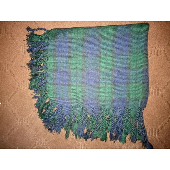 Tartan Scottish Purled Fringe Piper Fly Plaid, Traditional Highland Wear Accessory for Kilts & Formal Scottish Attire 48x48 inch