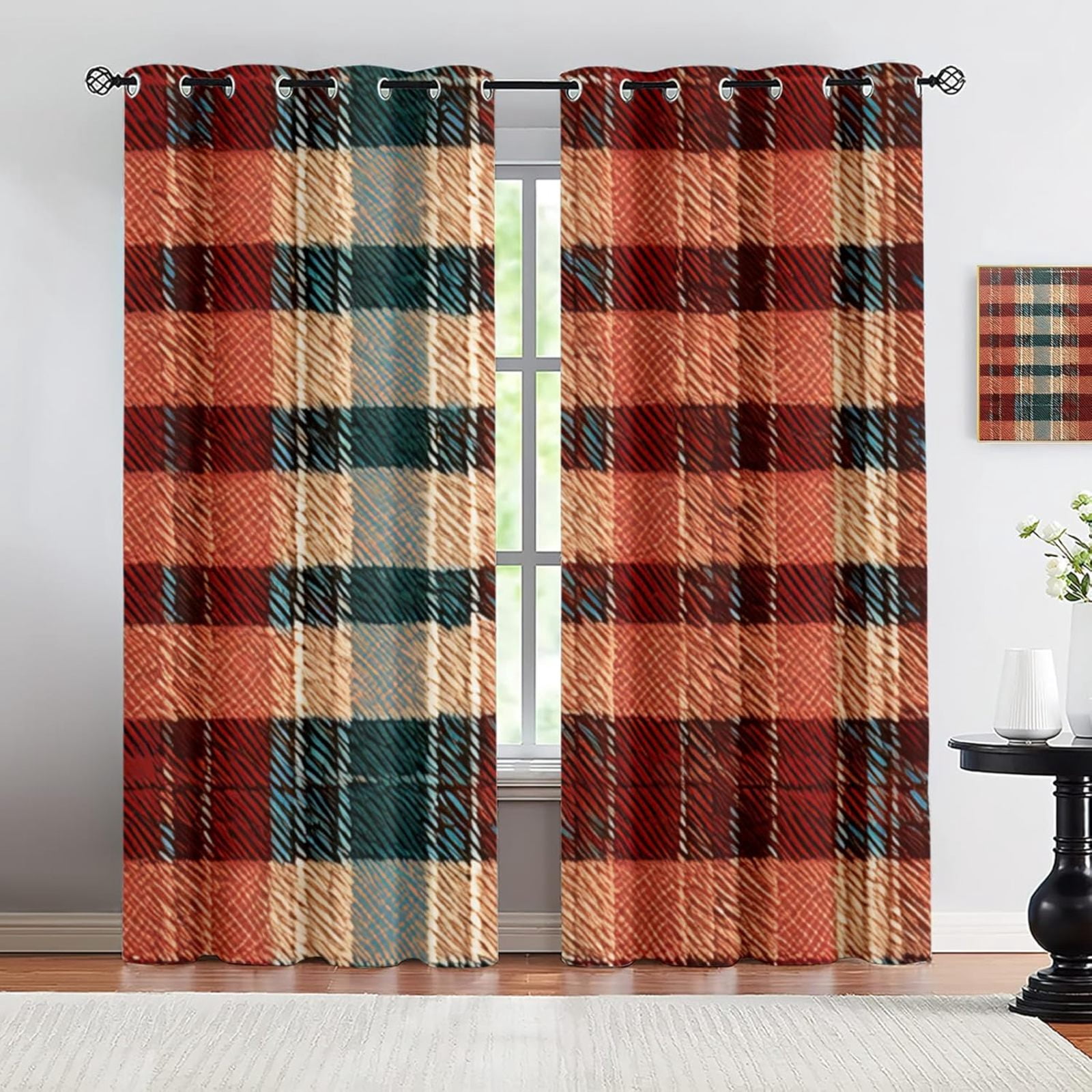 Tartan Seamless Pattern Thermal Insulated Drapes, Fashion Scottish ...