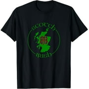 Tartan Shamrock Scotland Design, Scotch Scots Irish Pride T-Shirt