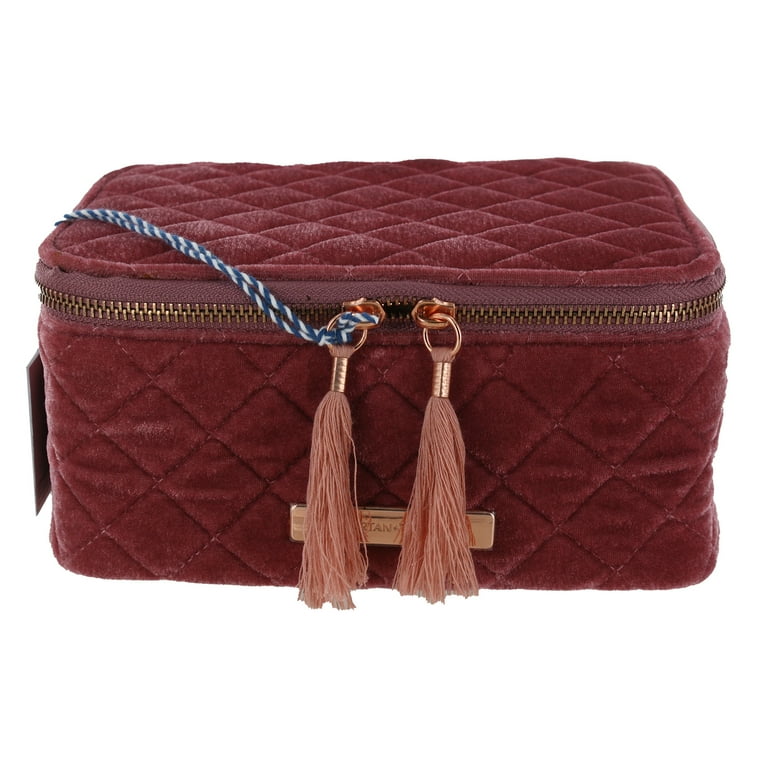 Tartan Twine Velvet Cosmetic Box Pink