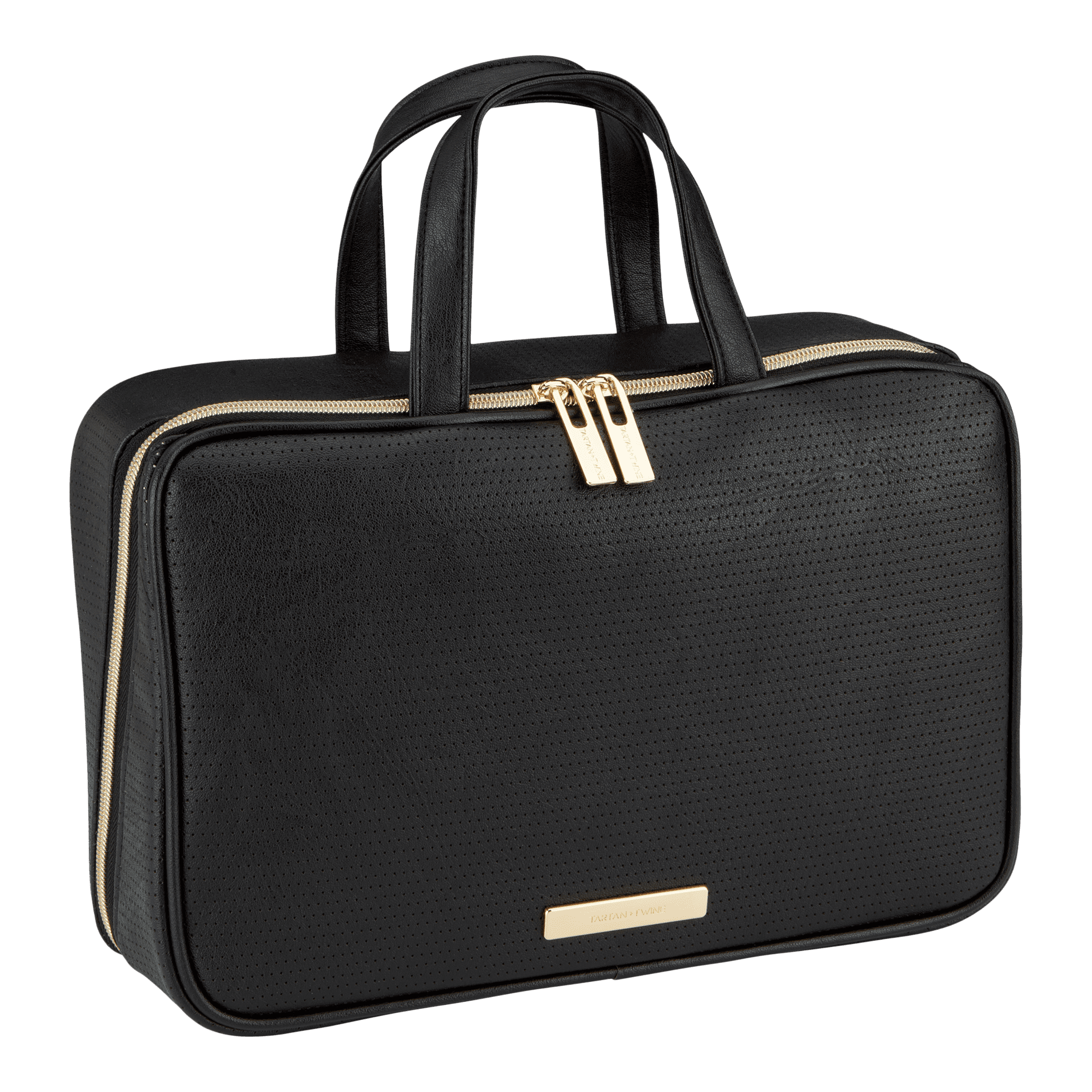 Tartan + Twine Zippered Perforated Deluxe Weekender Bag Black with