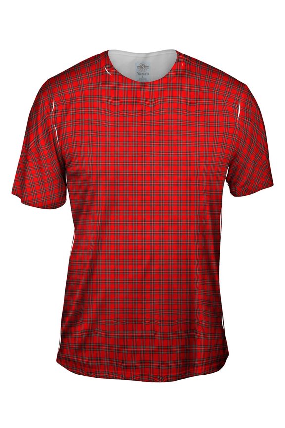 Tartar Pattern Red Mens T-Shirt All Over Print