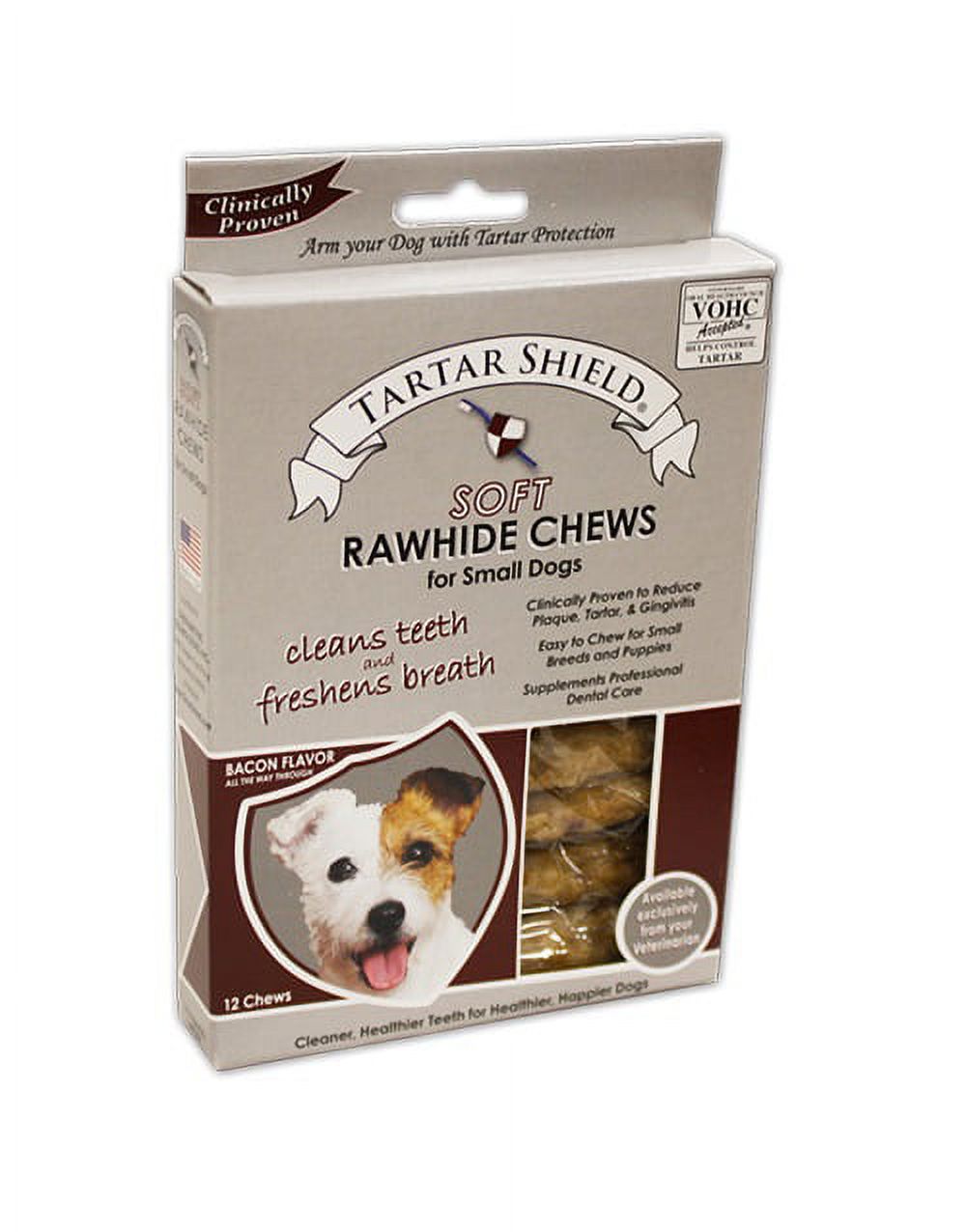 Tartar Shield Soft Rawhide Chews for Small Dogs 12 Count