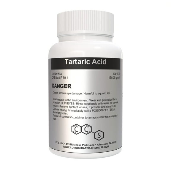 Tartaric Acid | High-Purity Crystalline Powder | Food Grade - 500 Grams