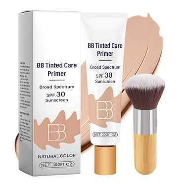 Tarte BB Blur Tinted Moisturizer Spf 30,BB Cream Tinted Moisturizer with Broad Spectrum SPF,BB Tinted Care Primer with Brush,Full Coverage Light-Medium Skin Color Hydrating & Smoothing(Natural)