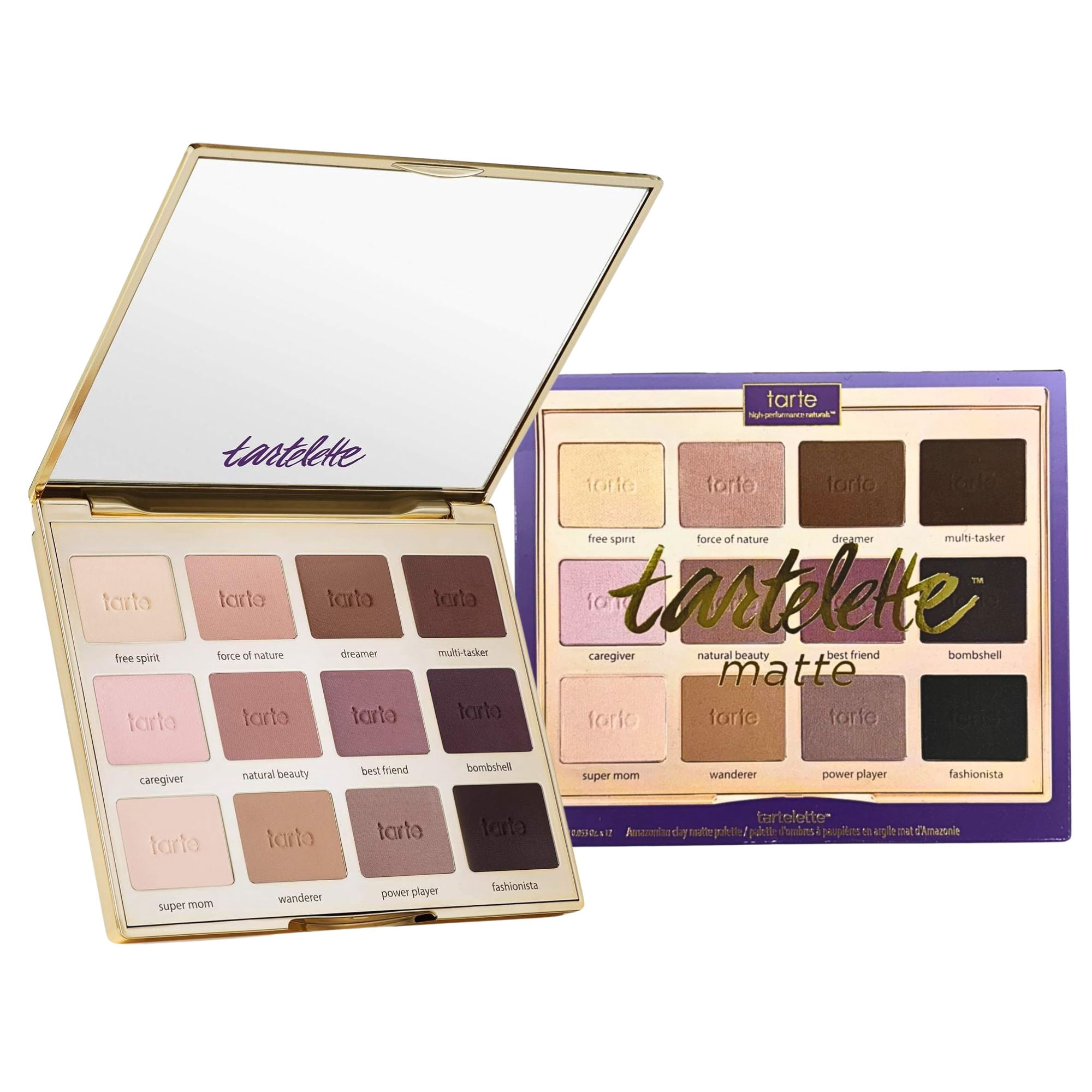 Tarte Tartelette Amazonian Clay Matte Eyeshadow Palette - 12 Matte Shades, 12H Longwear & Crease-Resistant Makeup, Skin-Nourishing with Vitamin E, Paraben Free