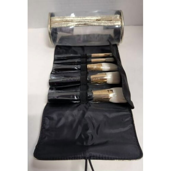 Tarte The Glam Fam Brush Set 5 Travel Size Brushes w/ Gold Brush Case BRAND NEW