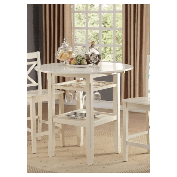 Tartys Cream Finish Counter Height Table