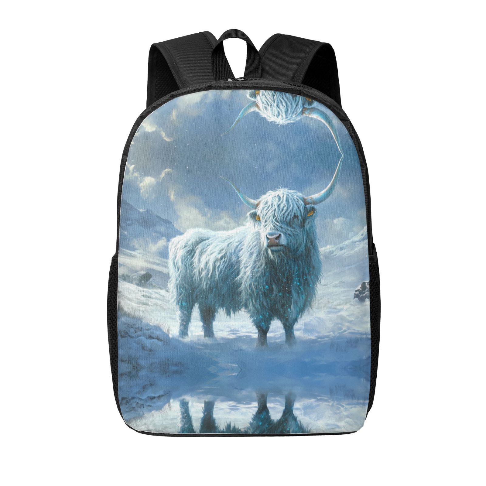 Tarvel Laptop Backpack for Women Men White cute cow in snow 17 Inch ...