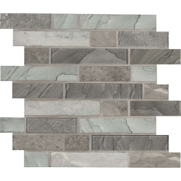 Tarvos Interlocking 11.81 in. x 11.81 in. x 6 mm Glass Mesh-Mounted Mosaic Tile (14.55 sq. ft. / case) Tarvos Interlocking 11.81 in. x 11.81 in. x 6 mm Glass Mesh-Mounted Mosaic Tile (14.55 sq. ft. / case)