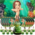 thumbnail image 1 of Tarzan Party Supplies Decor Movie Backdrop Plates Banner Background Fans Decorations, 1 of 6