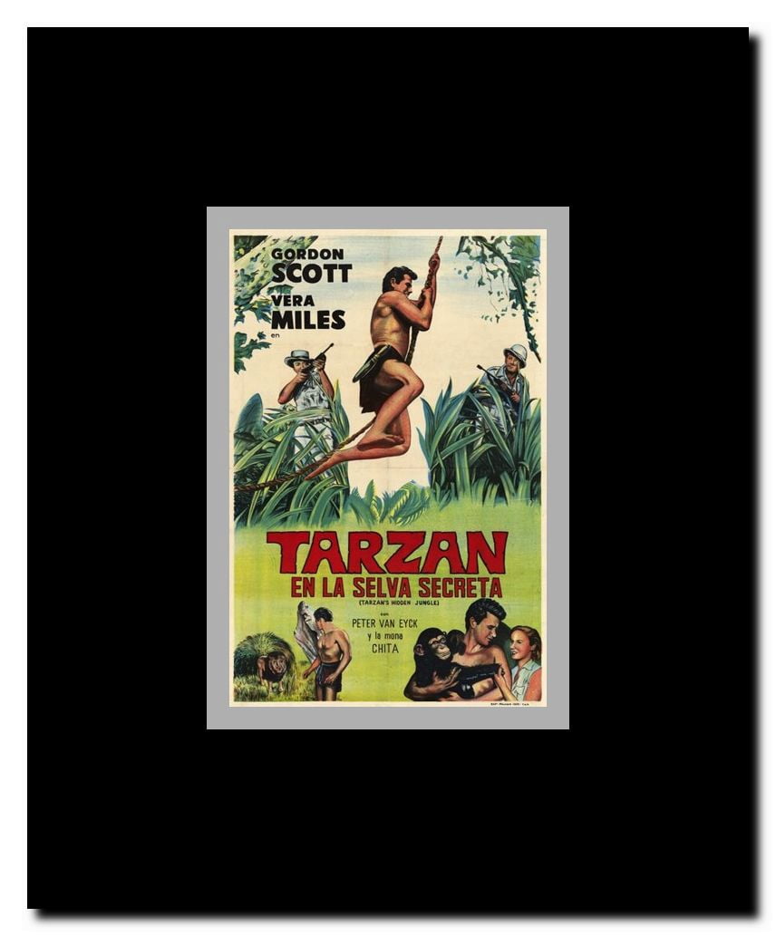 Tarzan's Hidden Jungle c.1955 (Spanish) - style A Framed Movie Poster