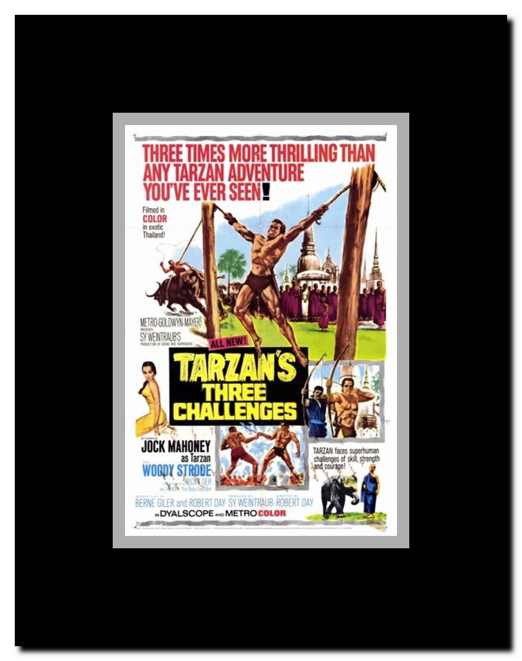 Tarzan's Three Challenges c.1963 Framed Movie Poster