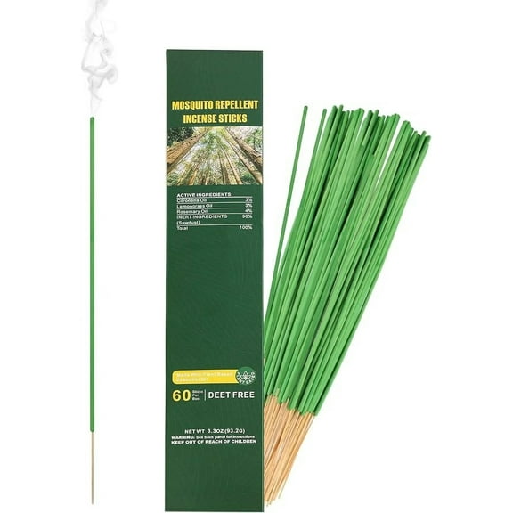 Tasajee 60 Pcs Outdoor Mosquito Repellent Incense Sticks, 60 Pieces Box Outdoor Patio Incense Sticks for 50 Mins