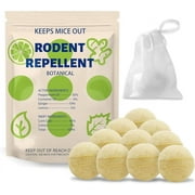 Tasajee Mouse Repellent Balls, Peppermint Oil, Indoor Rodent Deterrent, 10 Balls, Yellow Pack