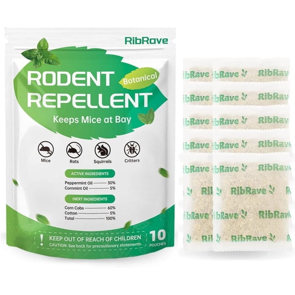 Tasajee Mouse Repellent Pouches, Peppermint Oil Rodent Deterrent,  Rodent Repellent Squirrel Rat Repellent 10 Pouches