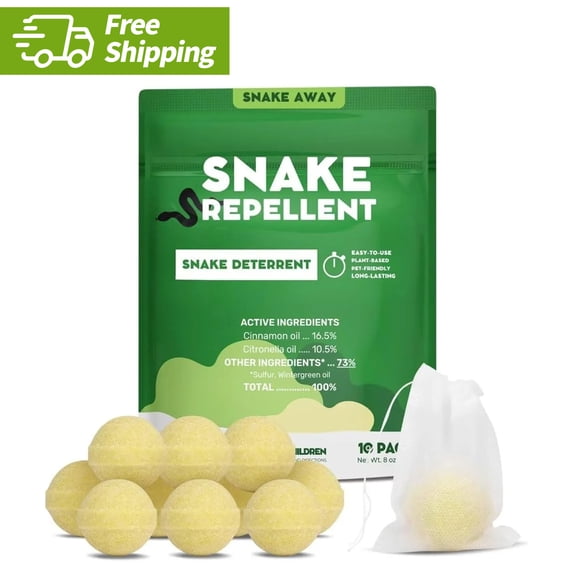 Tasajee Snake Away Repellent for Outdoors 10 Pack Snake Repellent for Yard Powerful Plant-Based Ingredients Snake Repellent Balls Pet & Kid Friendly