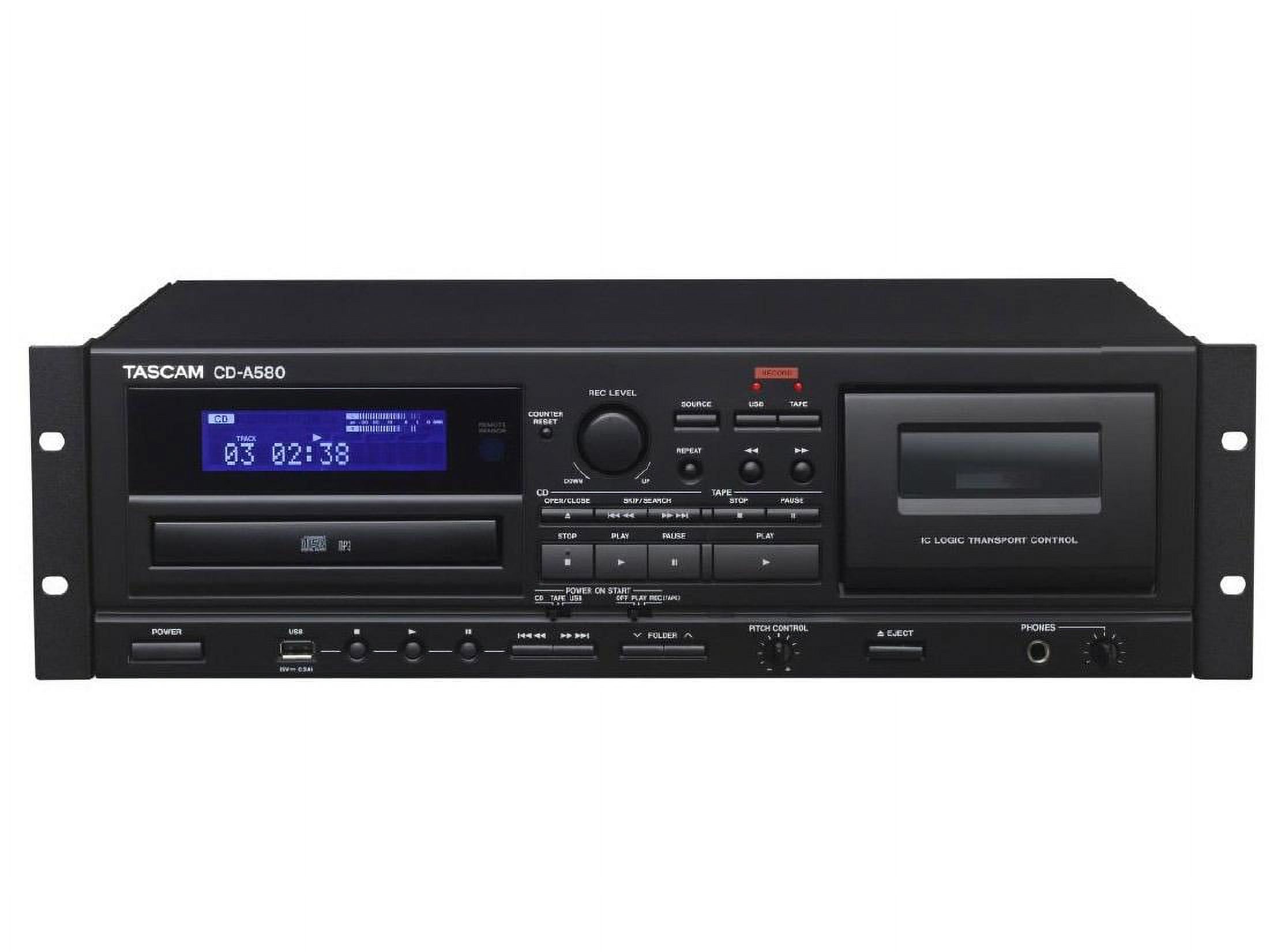 Tascam CD-A580 Cassette/CD/USB MP3 Player Recorder - image 1 of 2