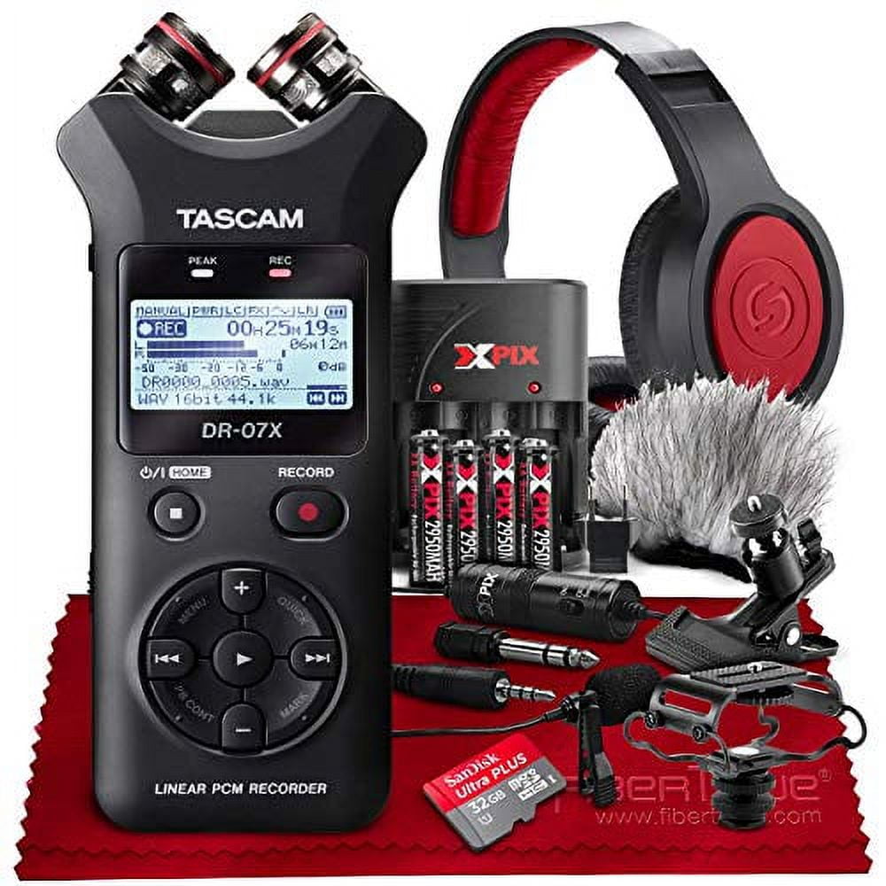 Tascam DR-07X Stereo Handheld Digital Audio Recorder with USB Audio  Interface w/Accessories Bundle