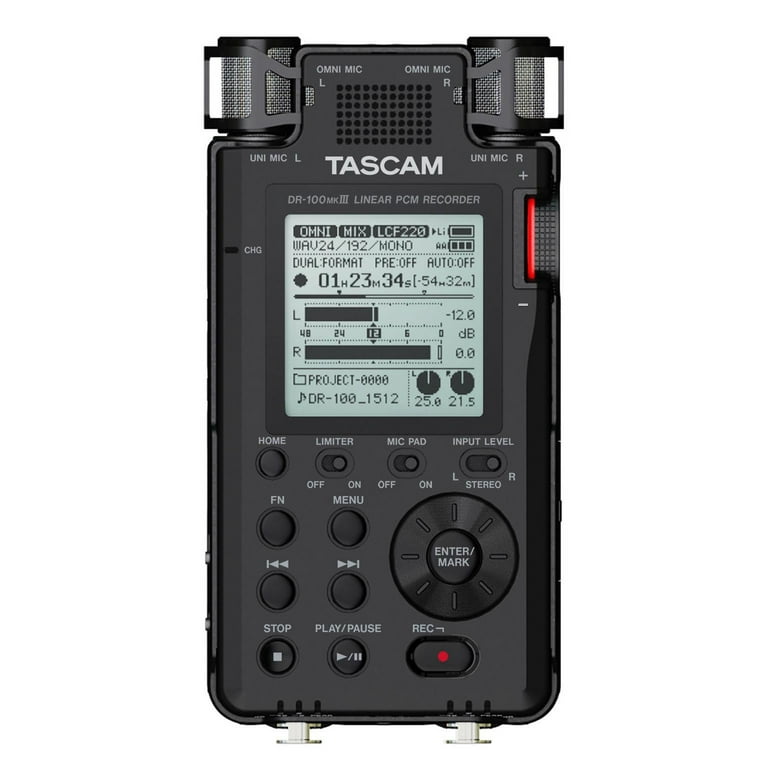 Tascam DR-100mkIII 2-Track Linear PCM Recorder - Walmart.com