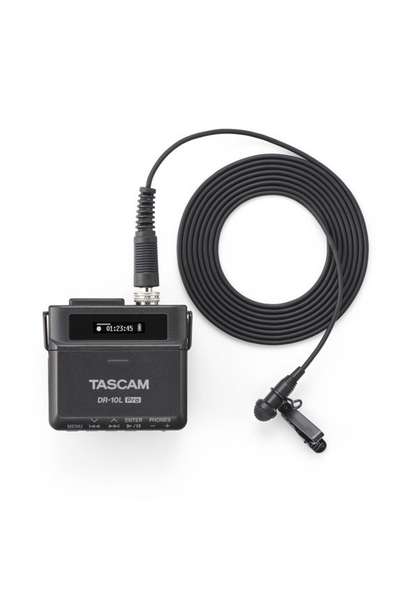 DR-10L Pro 32-Bit Float Portable Digital Audio Recorder with Lavalier Microphone, Black