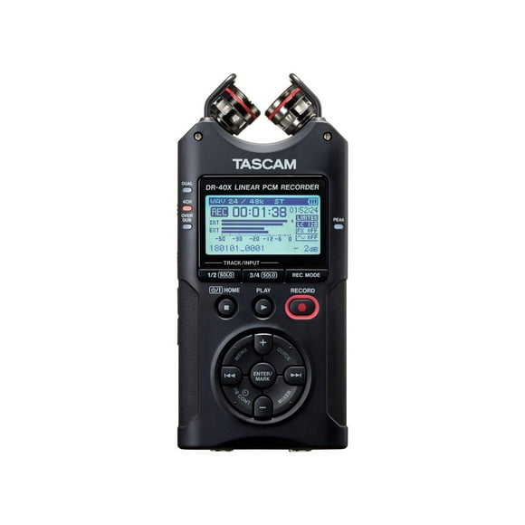 Tascam DR-40X 4-Track Dual Recording Mode LCD Digital Audio Recorder, Black