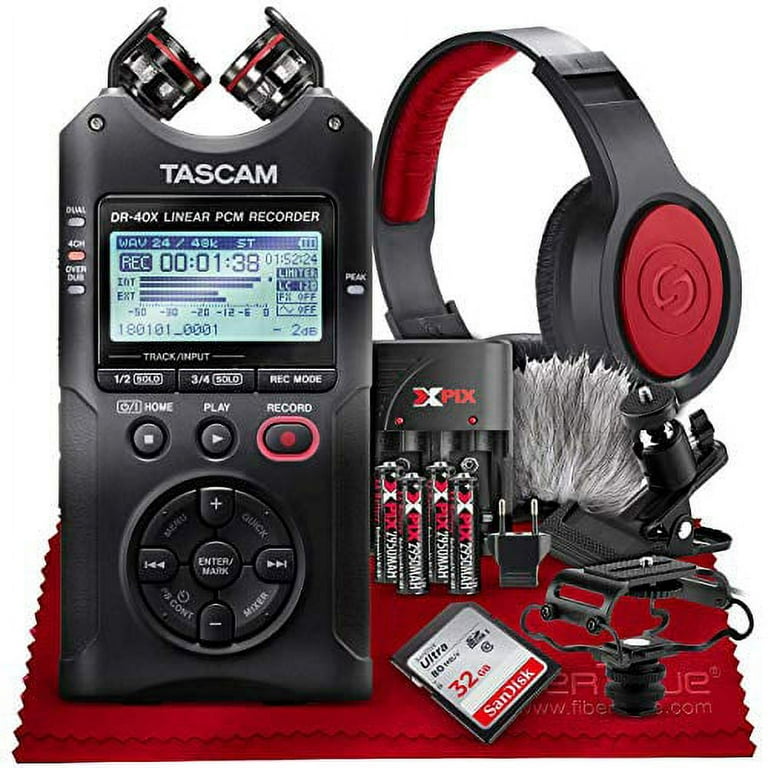 Tascam DR-40X Four-Track Digital Audio Recorder and USB Audio ...