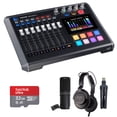 thumbnail image 1 of Tascam Mixcast 4 Podcast Station with Built-in Recorder/USB Audio Interface (MIXCAST4) Bundle with Zoom ZDM-1 Podcast Mic Pack and 32GB microSDHC Memory Card, 1 of 9