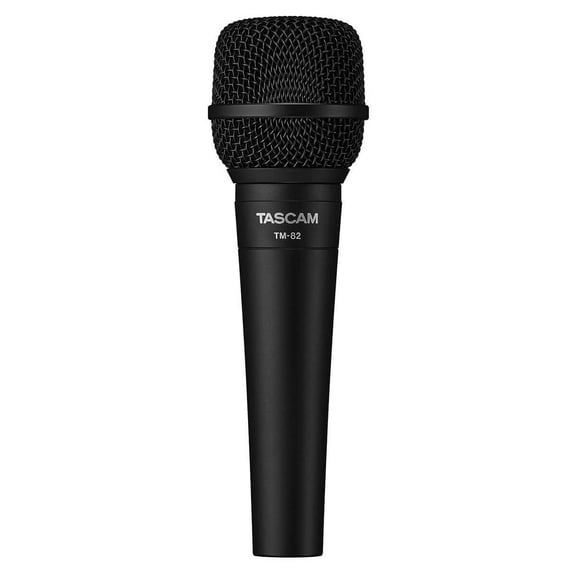 TASCAM TM-82 Dynamic Microphone for Recording Vocals and Instruments Black