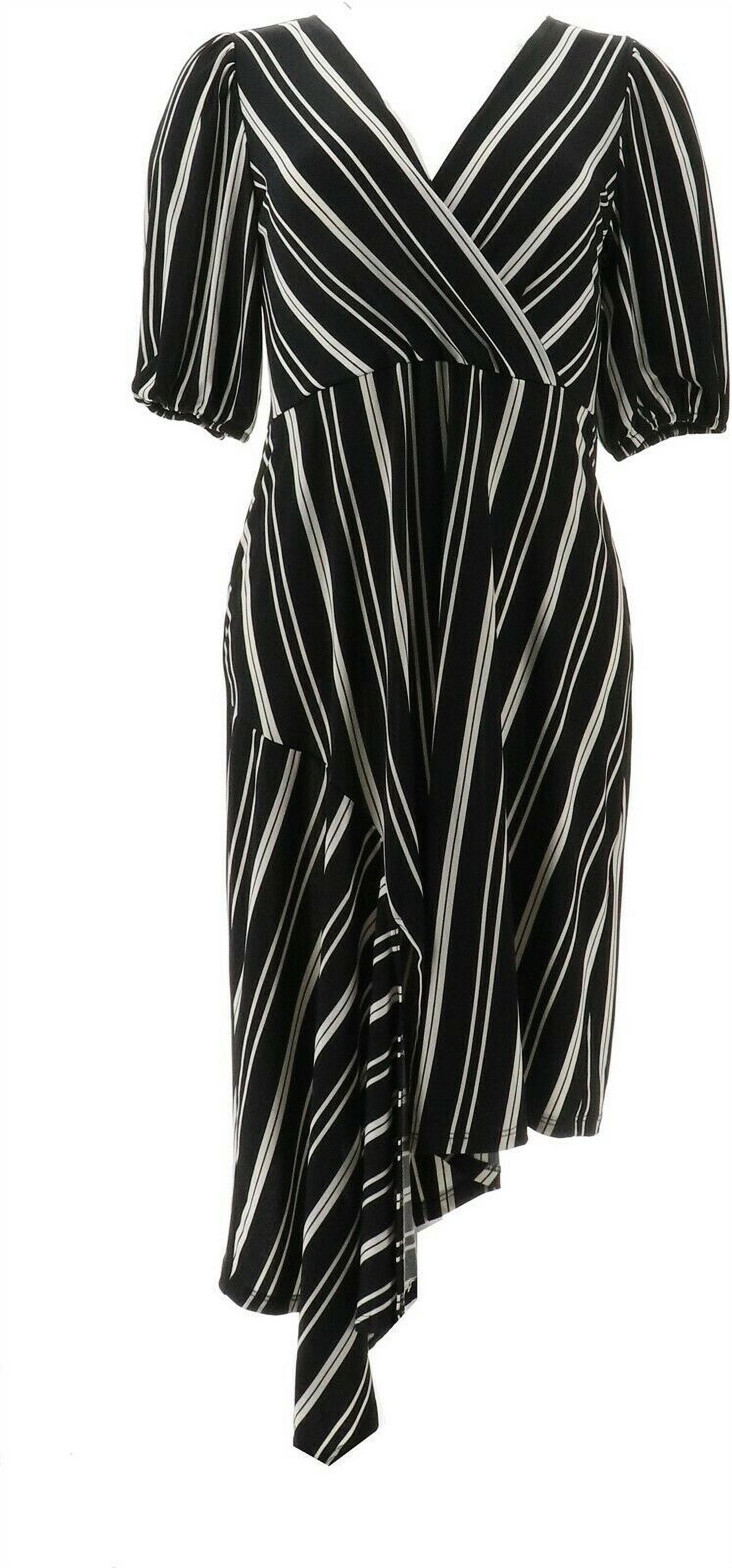 navy blue dress for baby girl Topshop knit plated vertical stripes midi dress with asymmetric hem in black  and white