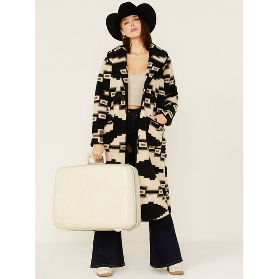 Tasha Polizzi Women's Becket Southwestern Print Sherpa Blanket Coat - 341506 Medium US