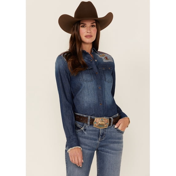 Tasha Polizzi Women's Polizzzi Arizona Denim Embroidered Shirt - 331123 US