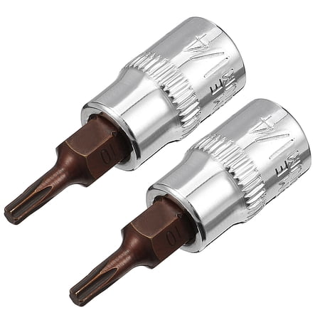 Tasharina 2 Pcs 1/4-Inch Drive T10 Torx Bit Socket, S2 Steel