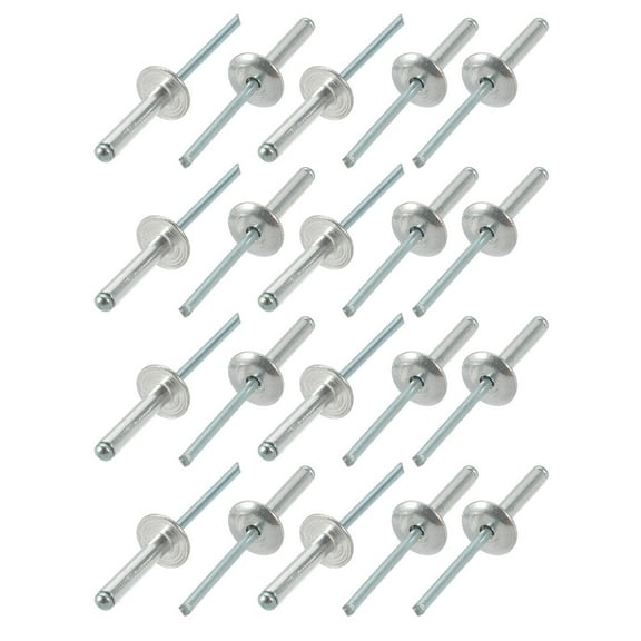 Tasharina 20Pcs 4mm x 20mm Aluminum Open End Large Flange Blind Rivets