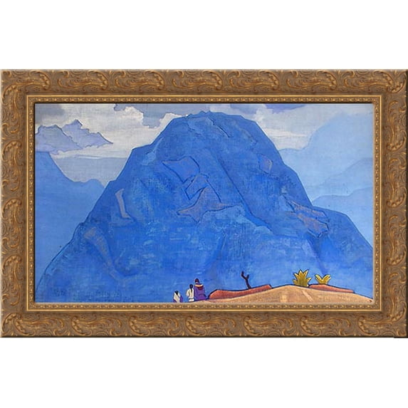 Tashiding 24x18 Gold Ornate Wood Framed Canvas Art by Nicholas Roerich