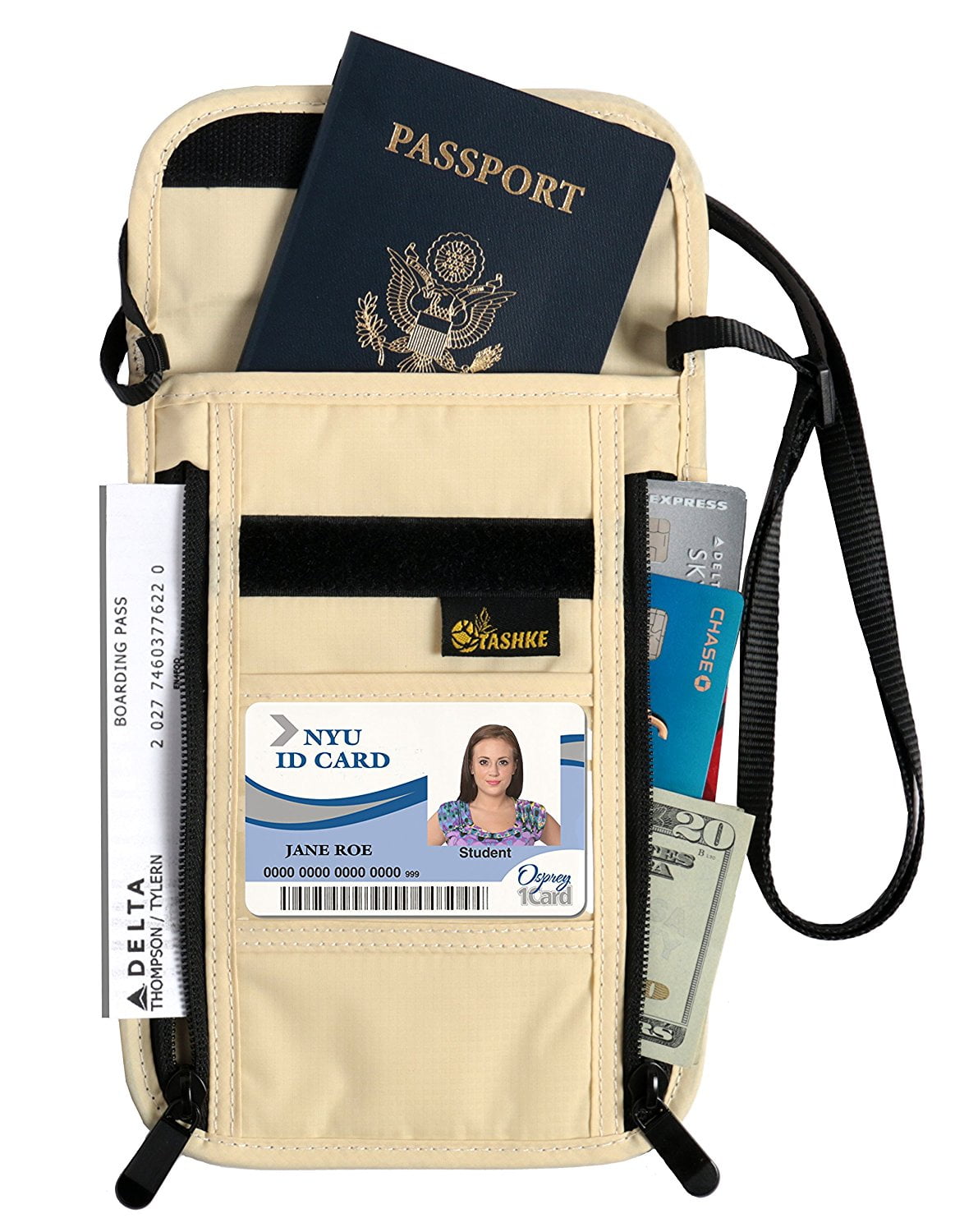 Premium Hidden Security Travel Wallet Pouch Organizer Case with