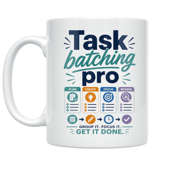 Task Batching Pro Design - Productivity Mindset Enthusiast - 11 oz Ceramic Coffee Mug