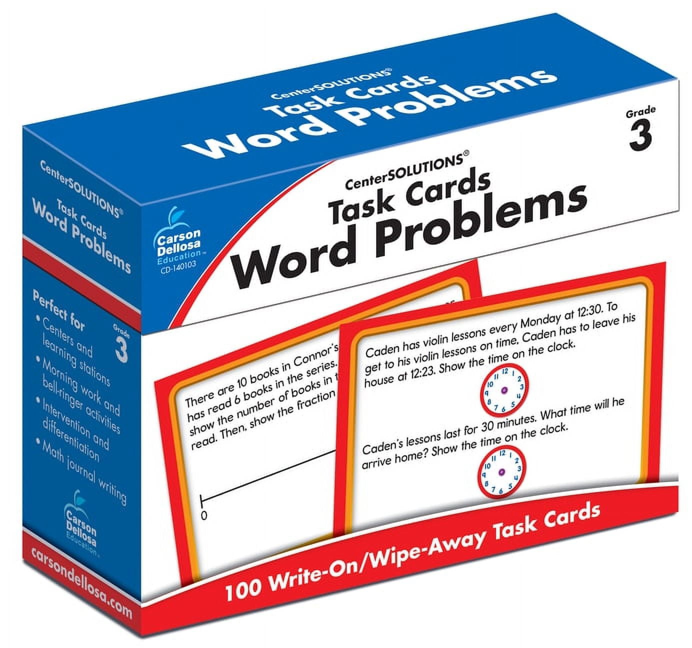 Task Cards: Word Problems, Grade 3 (Other) - Walmart.com