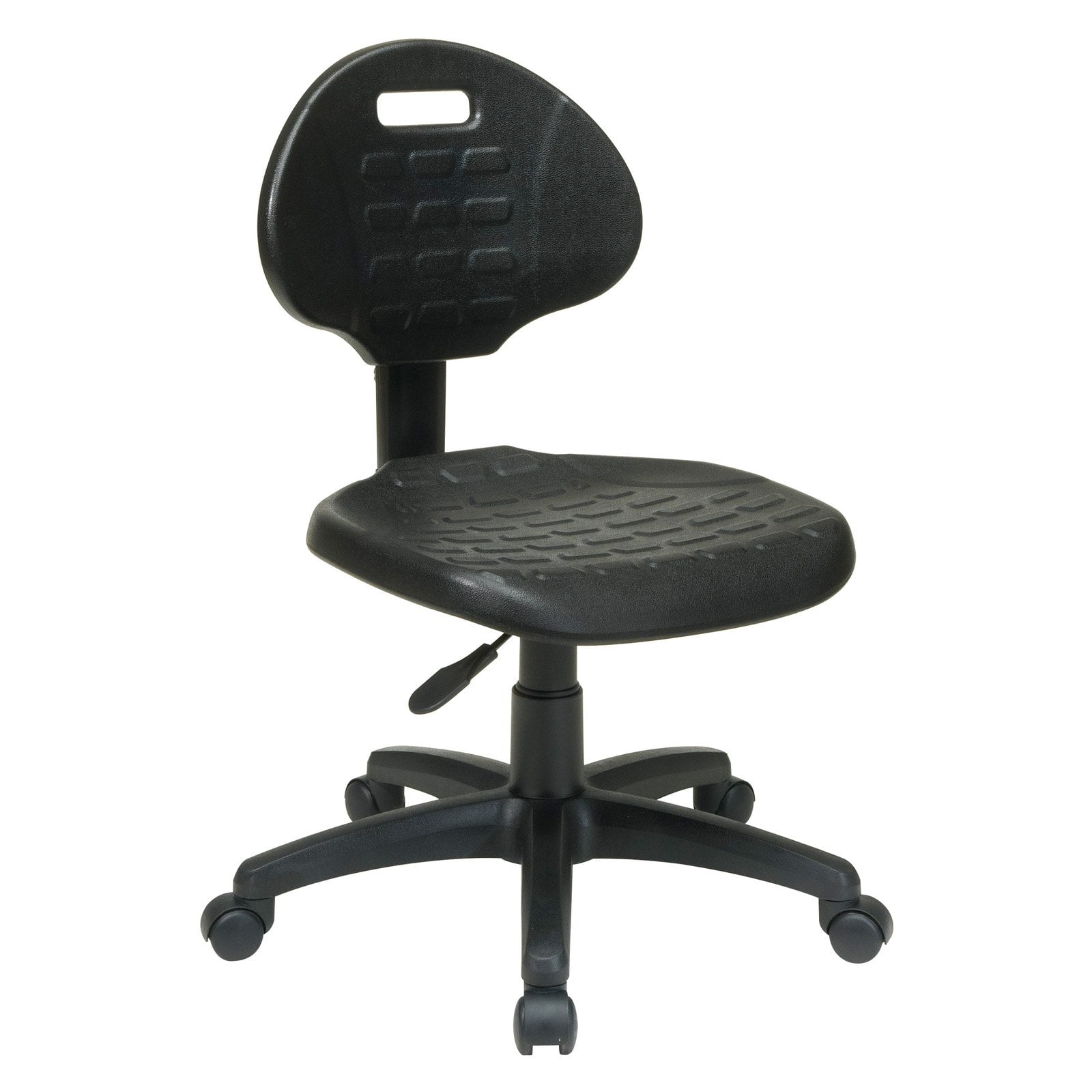 Black Urethane Armless Swivel Task Chair