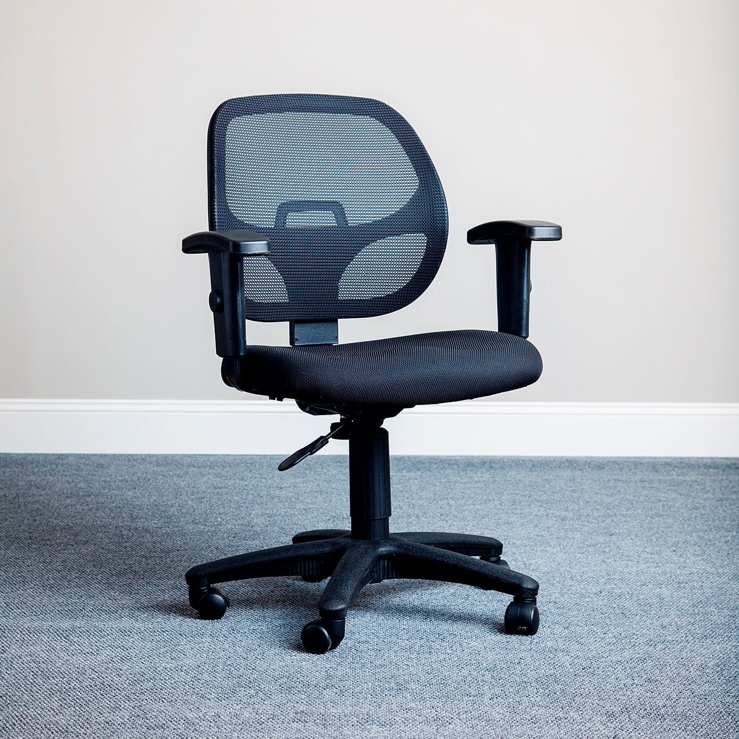 Black Mesh Back Task Chair with Adjustable Arms