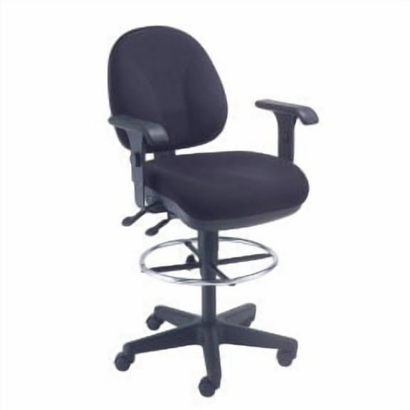 Task Stool - 360 Footrest With T-Arms - Black
