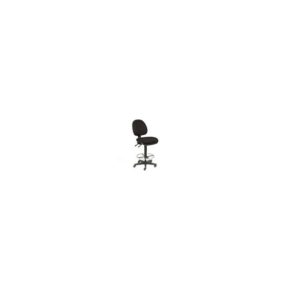 Interion Office Stool - Fabric - 360 degrees Footrest - Black