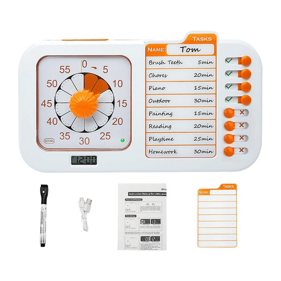 Task Timer, ADHD Timer for Kids, Students and Adults. with to-Do List Card, Planning for Daily Chore, Schedules