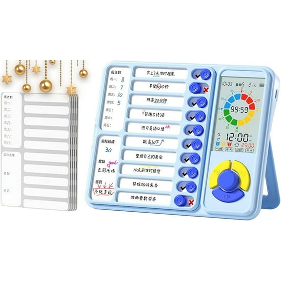 Task Timer,Planning Board - Visual Clock Loud Alarm Boost Productivity Tool for Toddler Home Preschool School Classroom