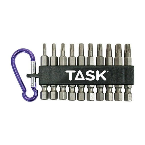 Task Tools T67060 Heat Treated Steel Torx Hex Shank Carabiner Bit Clip 2 L in.