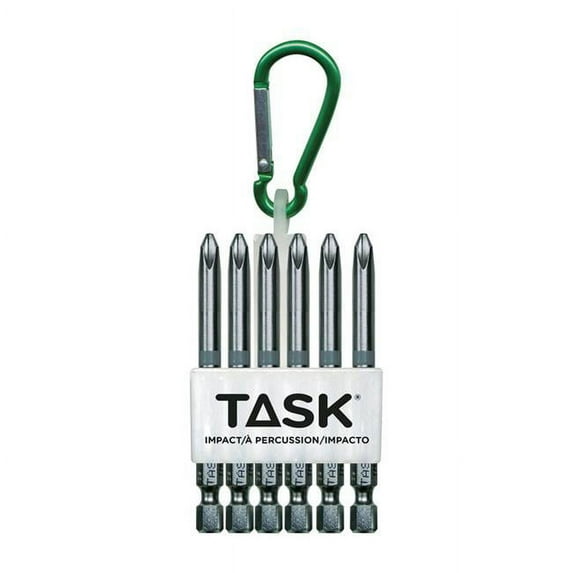 Task Tools Phillips 3 in. L Carabiner Bit Clip Steel 6 pc