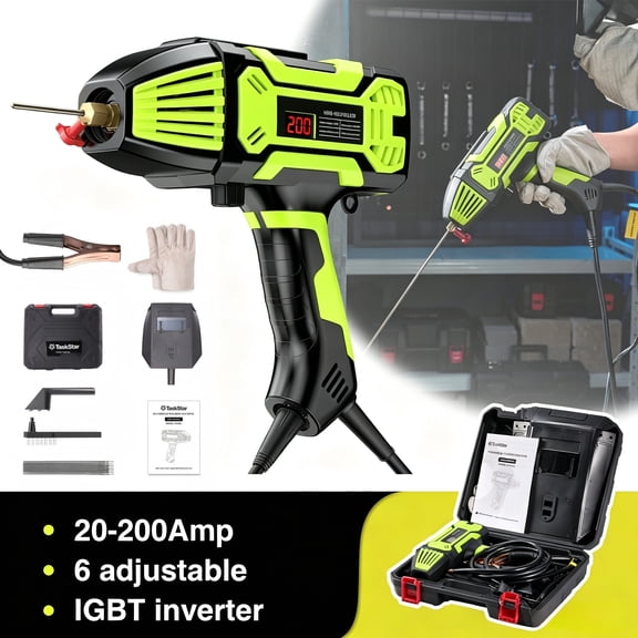 TaskStar Handheld Stick Welder, 110V Portable ARC Welding Machine, 20-200A 6-Level Adjustable Current, IGBT Inverter Hot Arc Start, for 3/32"-1/8" Welding Rods