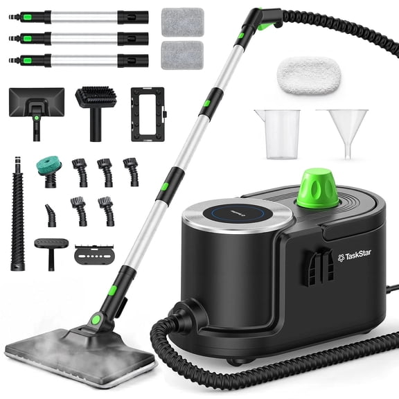 TaskStar Multi-Purpose High Pressure Steam Cleaner with 8 Cleaning Attachments, Handheld Steam Cleaning Machine for Kitchen Grease, Bathroom, Carpet, Auto & Whole House Use