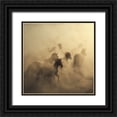 thumbnail image 1 of Taskin, Huseyin 15x15 Black Ornate Wood Framed with Double Matting Museum Art Print Titled - Migration Of Horses, 1 of 4